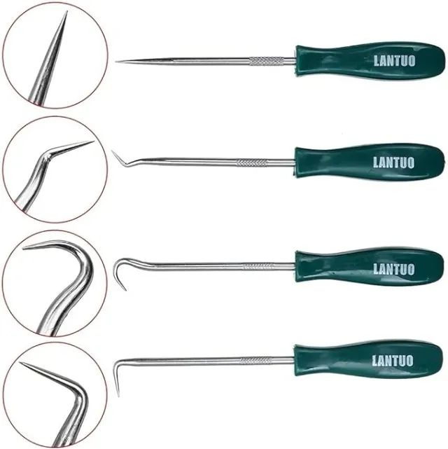 Kit de extrator de vedação de óleo de 4 peças - extrator multiuso + ganchos de vedação 