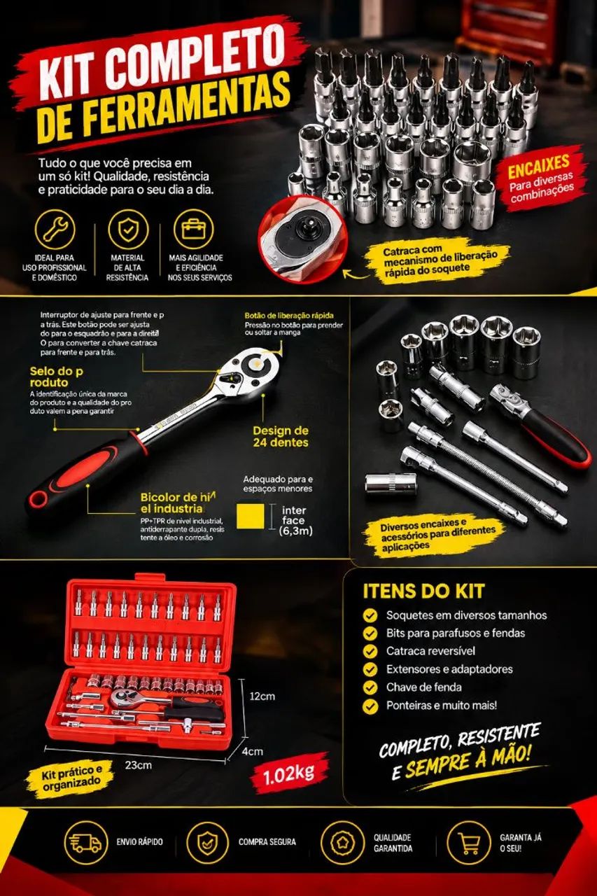 Kit  completo ferramentas 