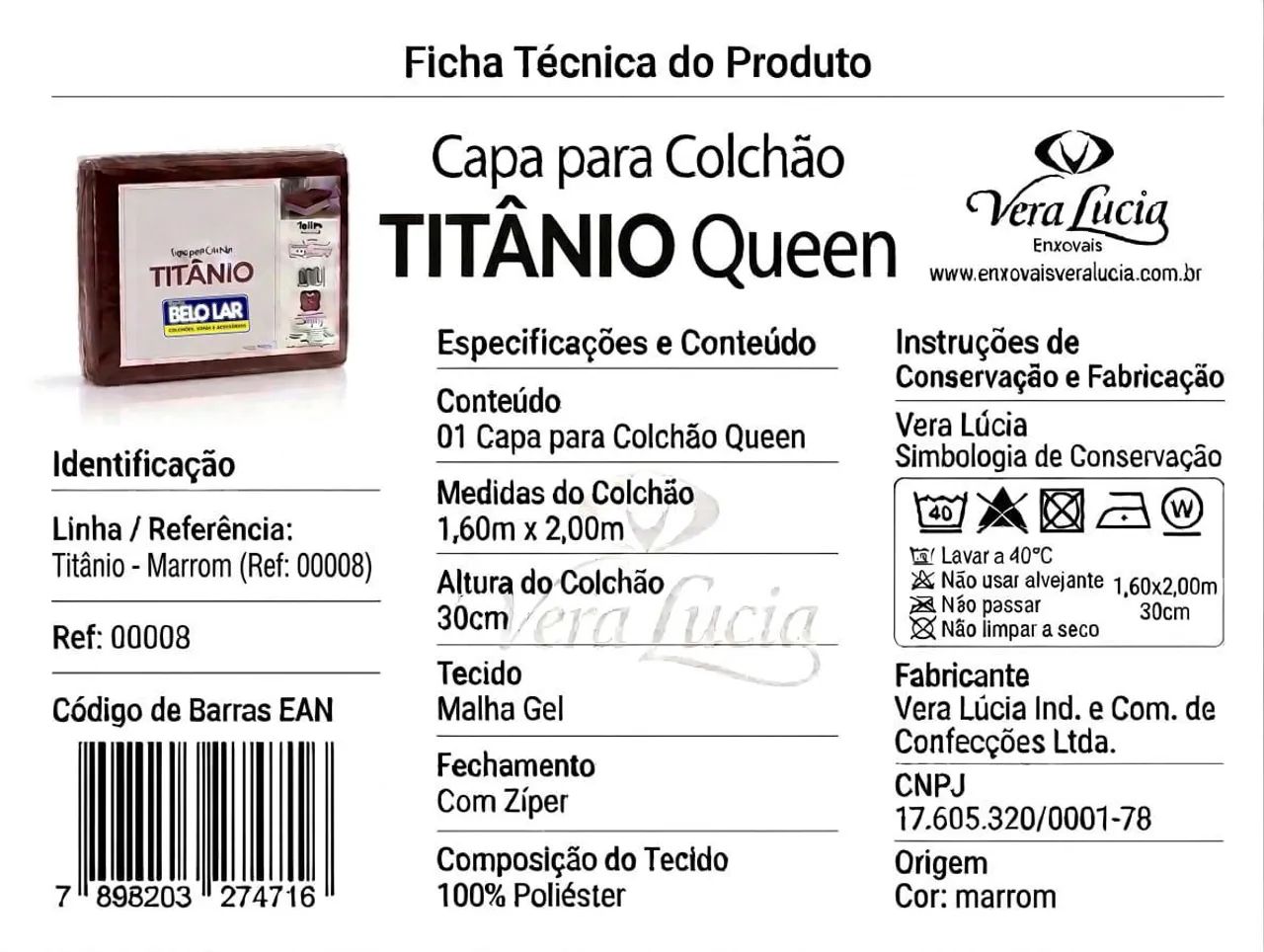 Capa para Colchão Queen cor Marrom - Foto 2