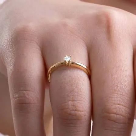 Anel de ouro diamante 18 k