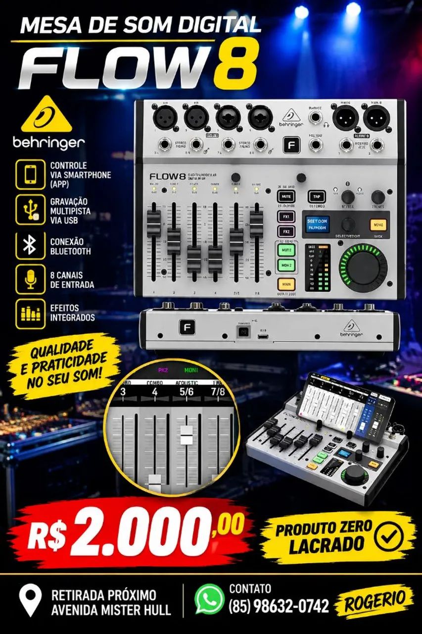 MESA DE SOM DIGITAL FLOW 8 BEHRINGER 