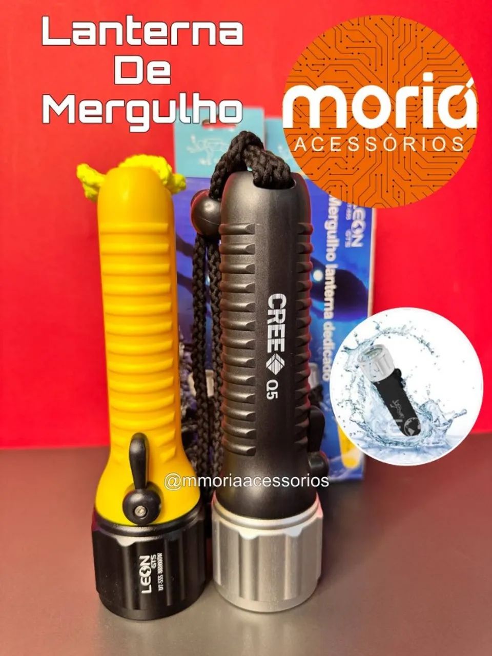 Lanterna de Mergulho Profissional A Prova D'água Alcance de 1.800m65163249330177121