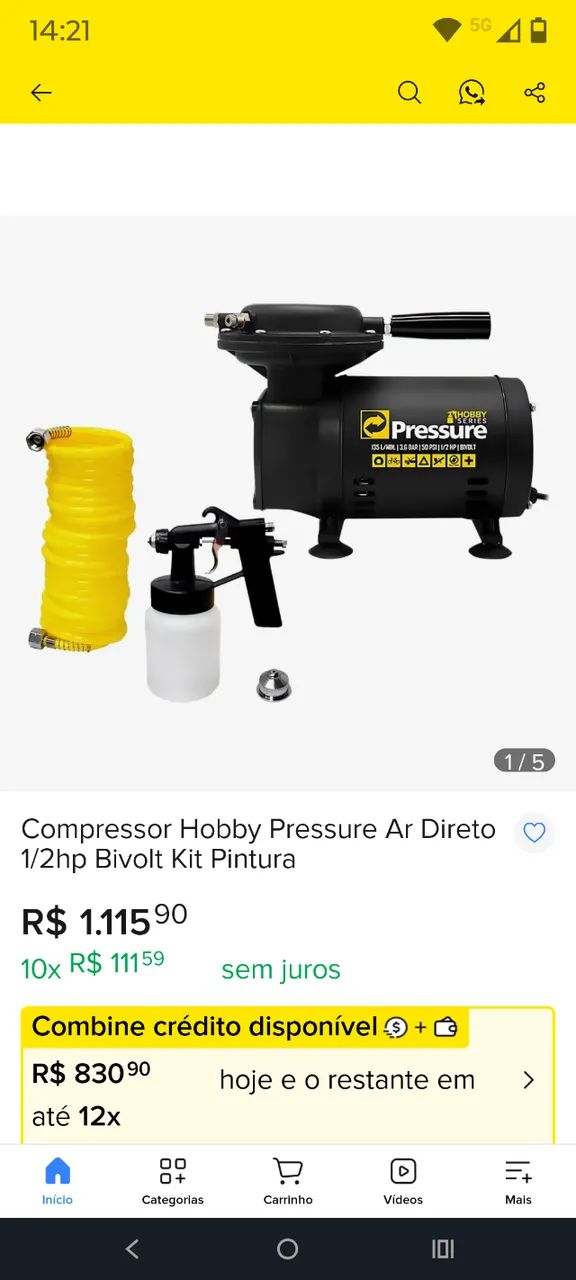 Compressor NOVO R$ 840,00