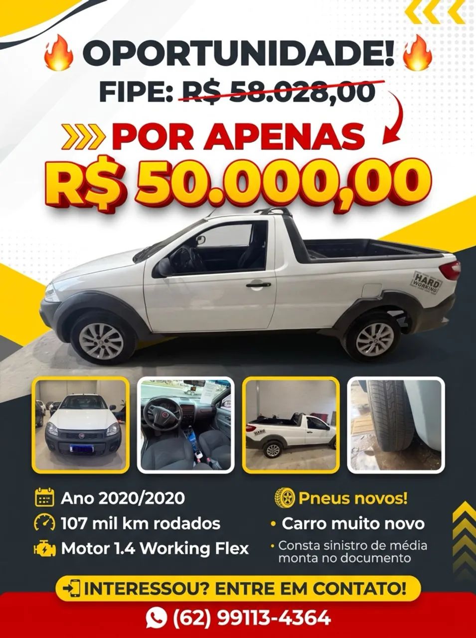 Fiat Strada Working Hard 1.4 Fire Flex 8V CS 2020