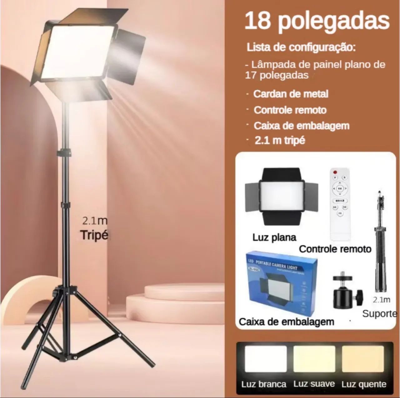 VENDO LUZ DE LED 18 polegadas  - Foto 4