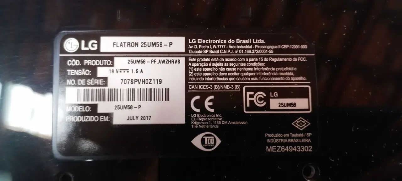 Monitor LG Flatron 25um58p tela queimada - Foto 2