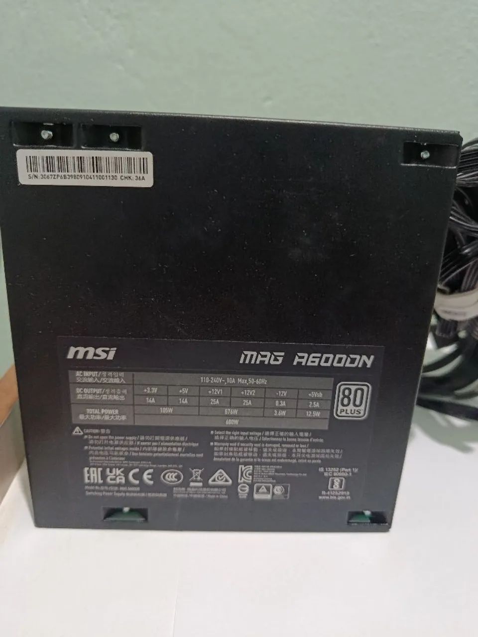 Fonte MSI 600W A600DN 80 PLUS - Foto 5