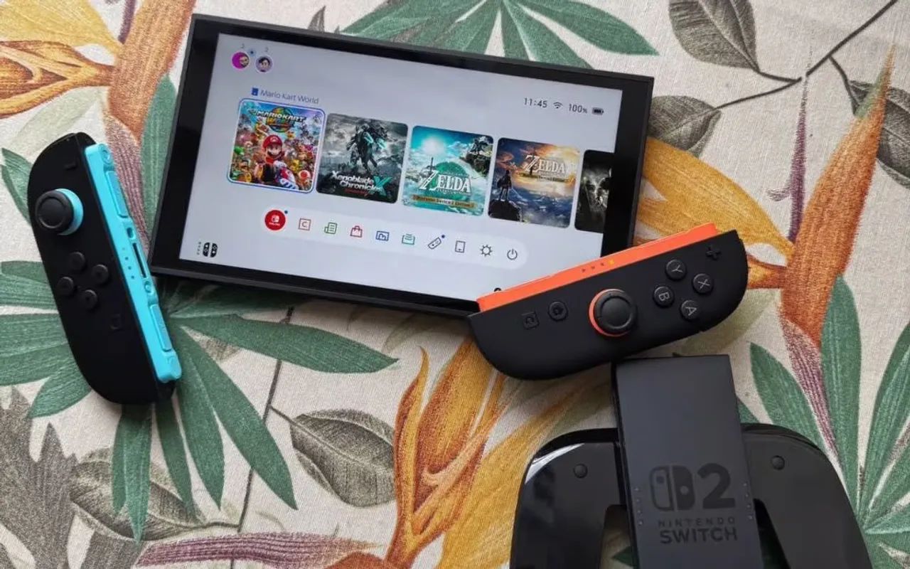 Nintendo Switch 2 na caixa com acessórios  - Foto 2
