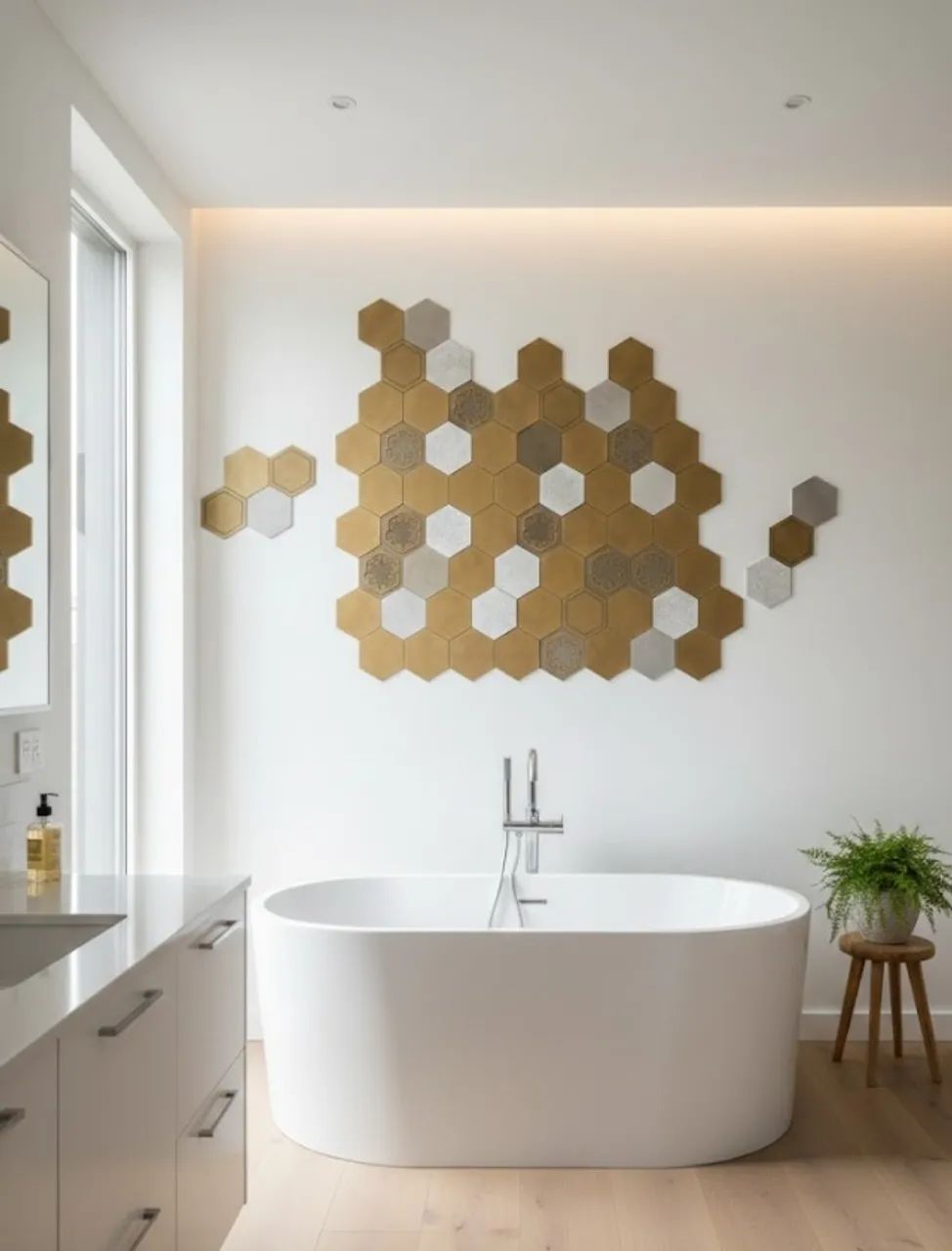 PEÇAS HEXAGONAIS GLACIER GOLD KIT COM 5 PEÇAS ÚNICAS - ESTOQUE LIMITADO! - Foto 2