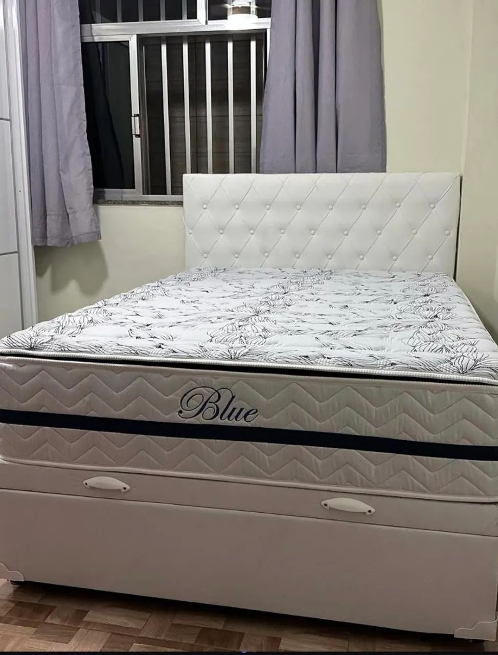 Cama bau casal Colchao Molas pocket D33 Blue  - Foto 2