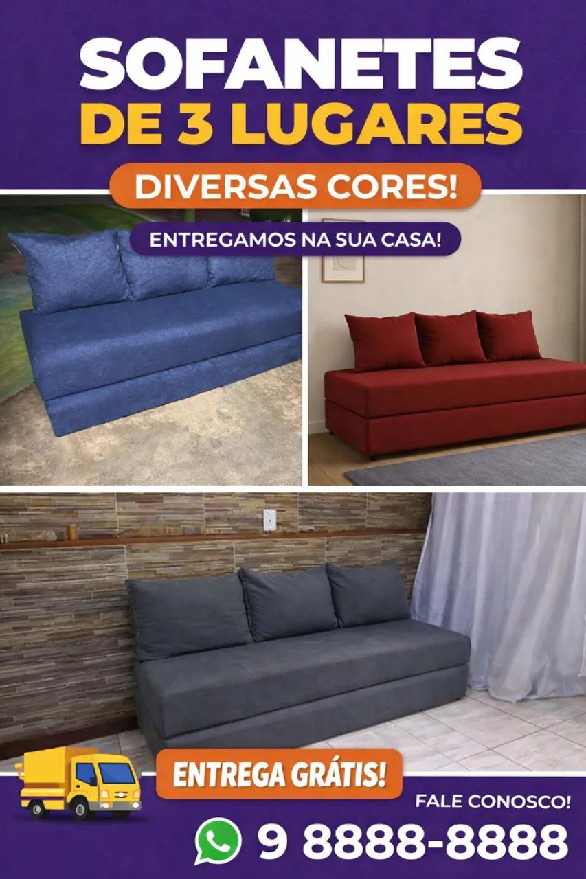 Sofá-cama (Sofanete) mega promoção maluca, 3 lugares entrega imediata !!