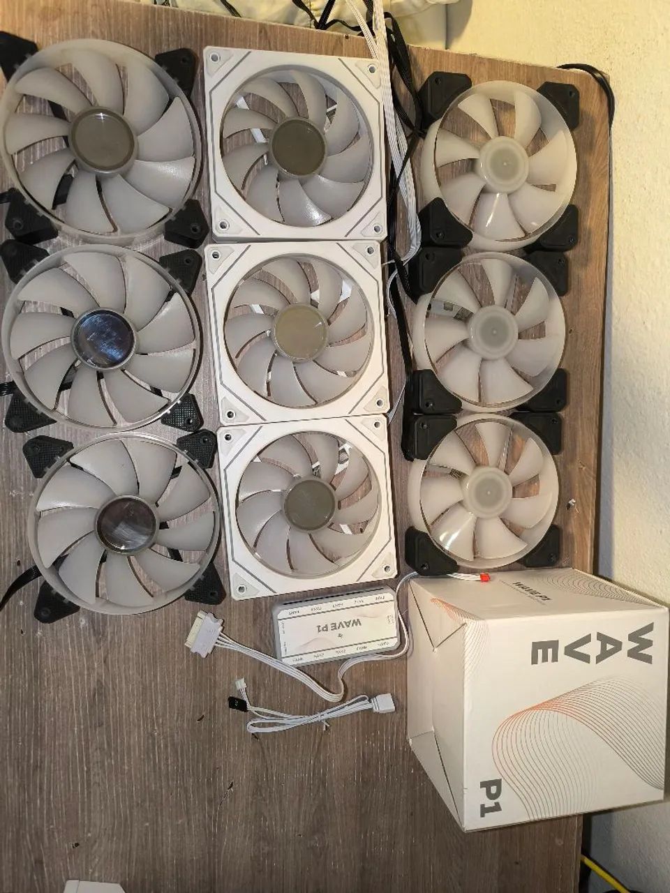 Kit de 9 fans argb, com controladora e controle remoto  - Foto 4
