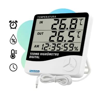 Relógio Termo Higrômetro Digital Com Sensor - Foto 2