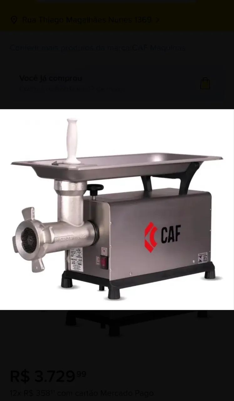 Moedor de carne novo, boca 22 marca Caf 220 - Foto 4