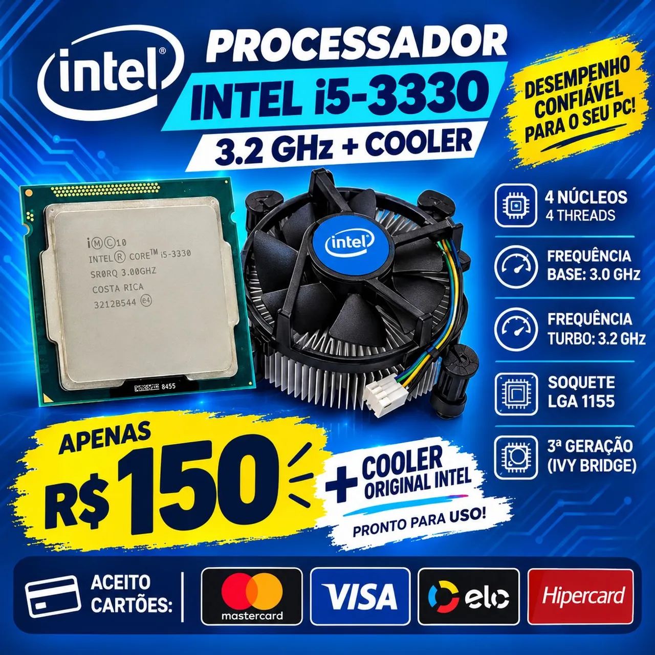 Processador Intel Core i5 3330 + Cooler