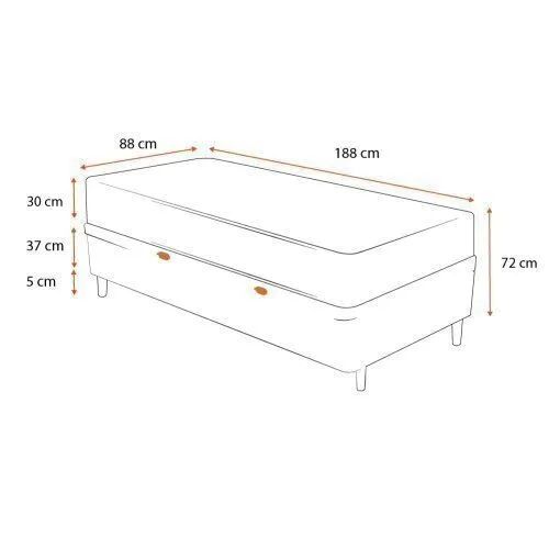Cama Box Baú com Colchão de Espuma D33 Ortobom Airtech 100 Solteiro 88cm : - Foto 4