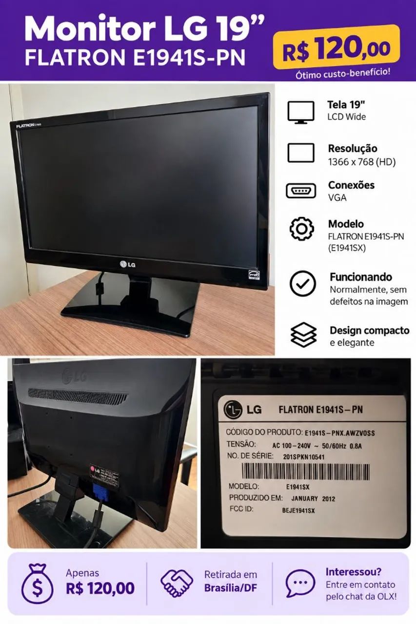 Monitor LG Flatron E1941S 19"