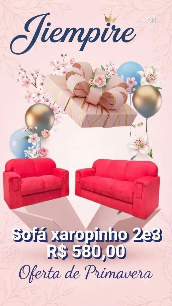 Conjunto de sofá de 2 e 3 lugares, pague na entrega 