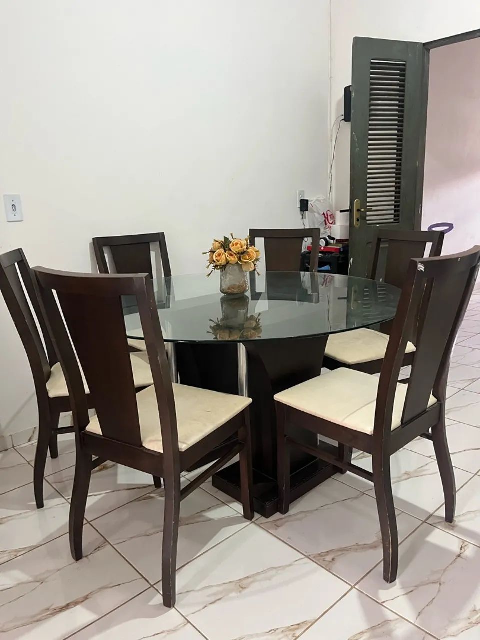 Mesa de vidro redonda
