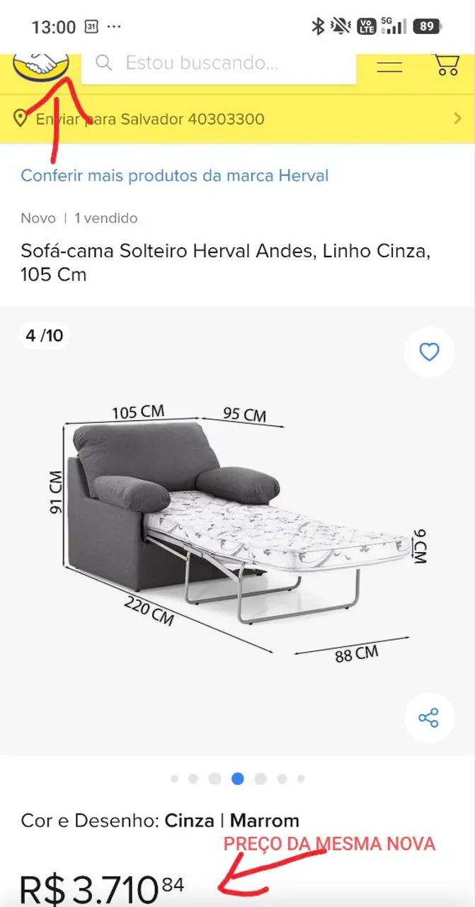 Sofá - cama solteiro da Herval  - Foto 4