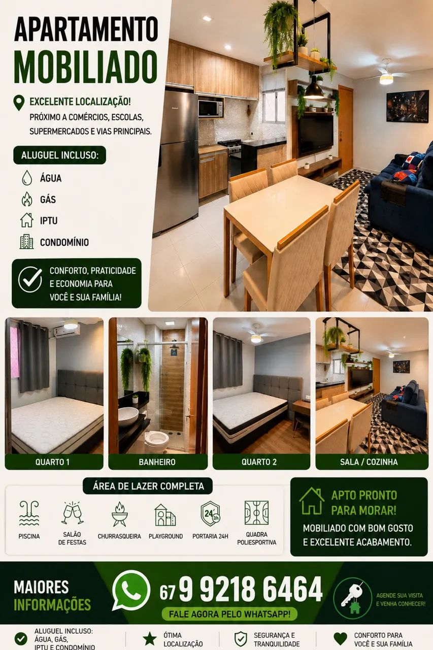 Alugo apartamento mobiliado e decorado