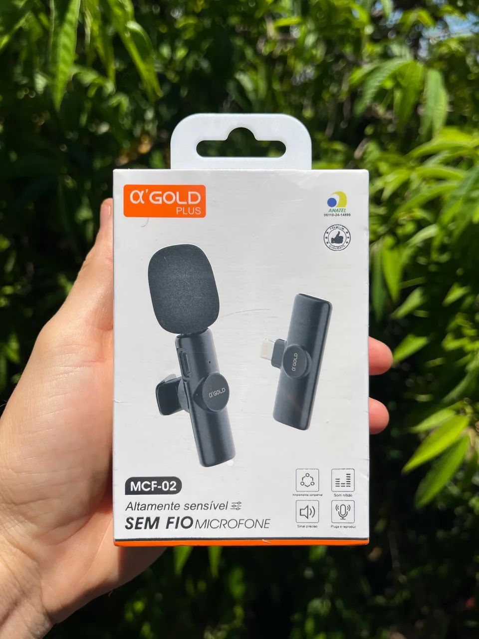 Microfone De Lapela Sem Fio Celular iPhone Gravacao Video Live - Produto Novo