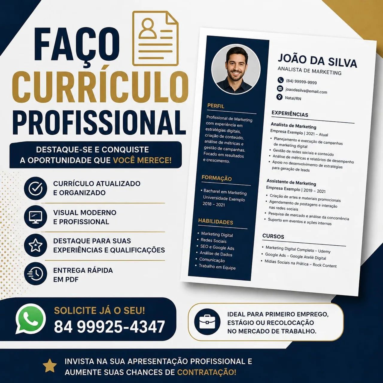 Faço currículo profissional 