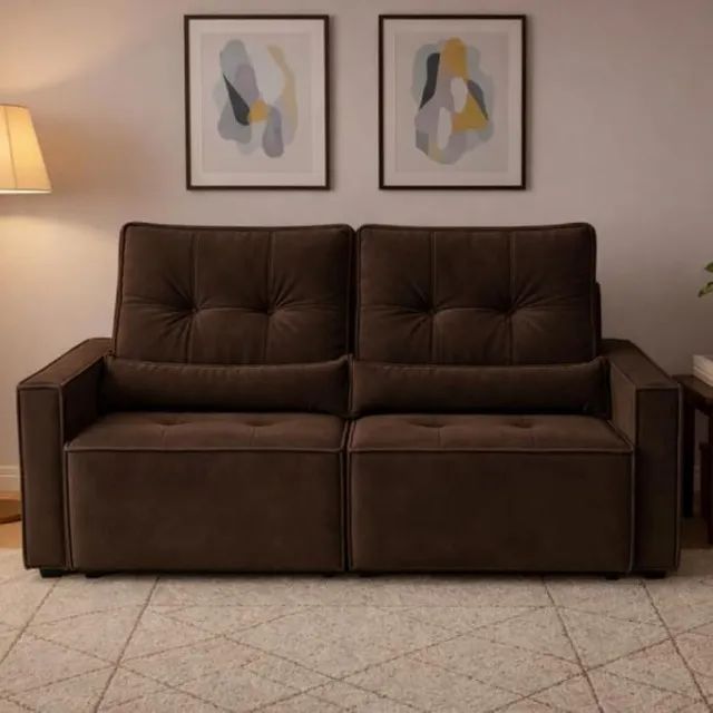 Sofá retratil de FÁBRICA Linho 1,50 (entrega rápida) compacto - Foto 2