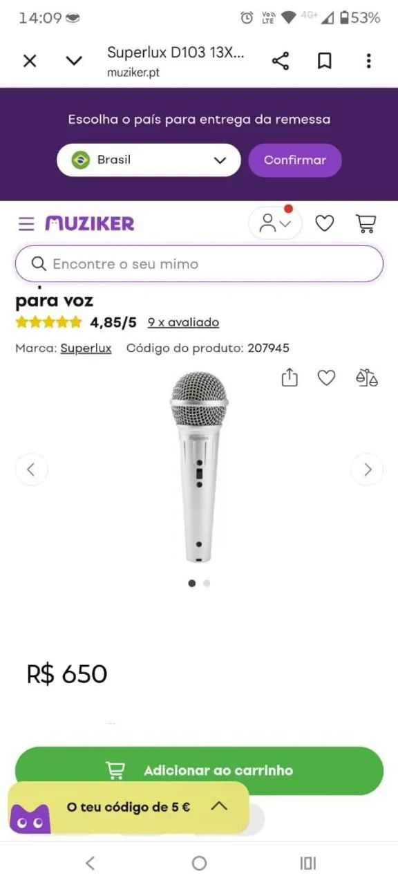 Microfones Profissionais Dinamic para Voz  - Foto 4