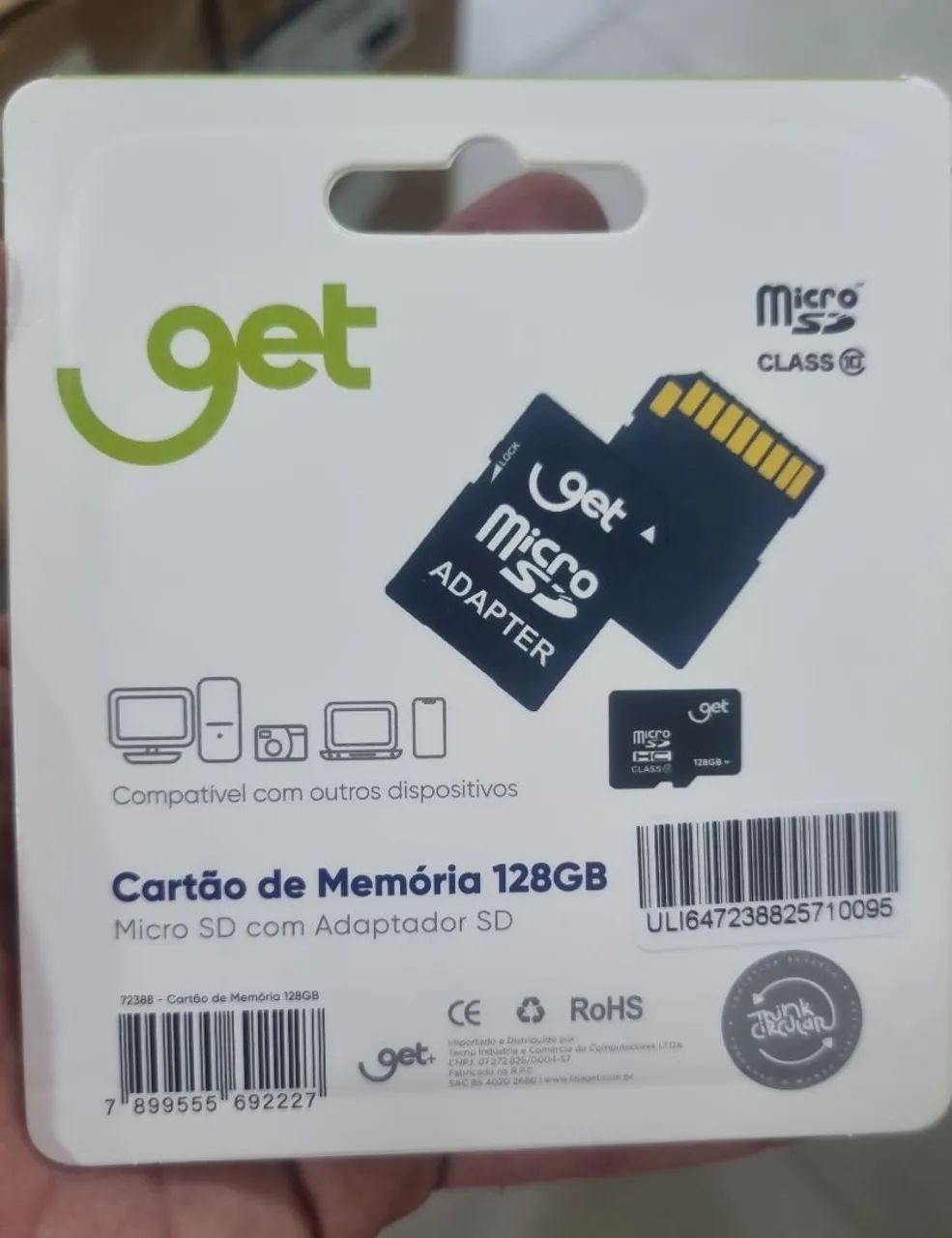 Cartão de Memória MicroSD 128GB com Adaptador SD | Get - Foto 2
