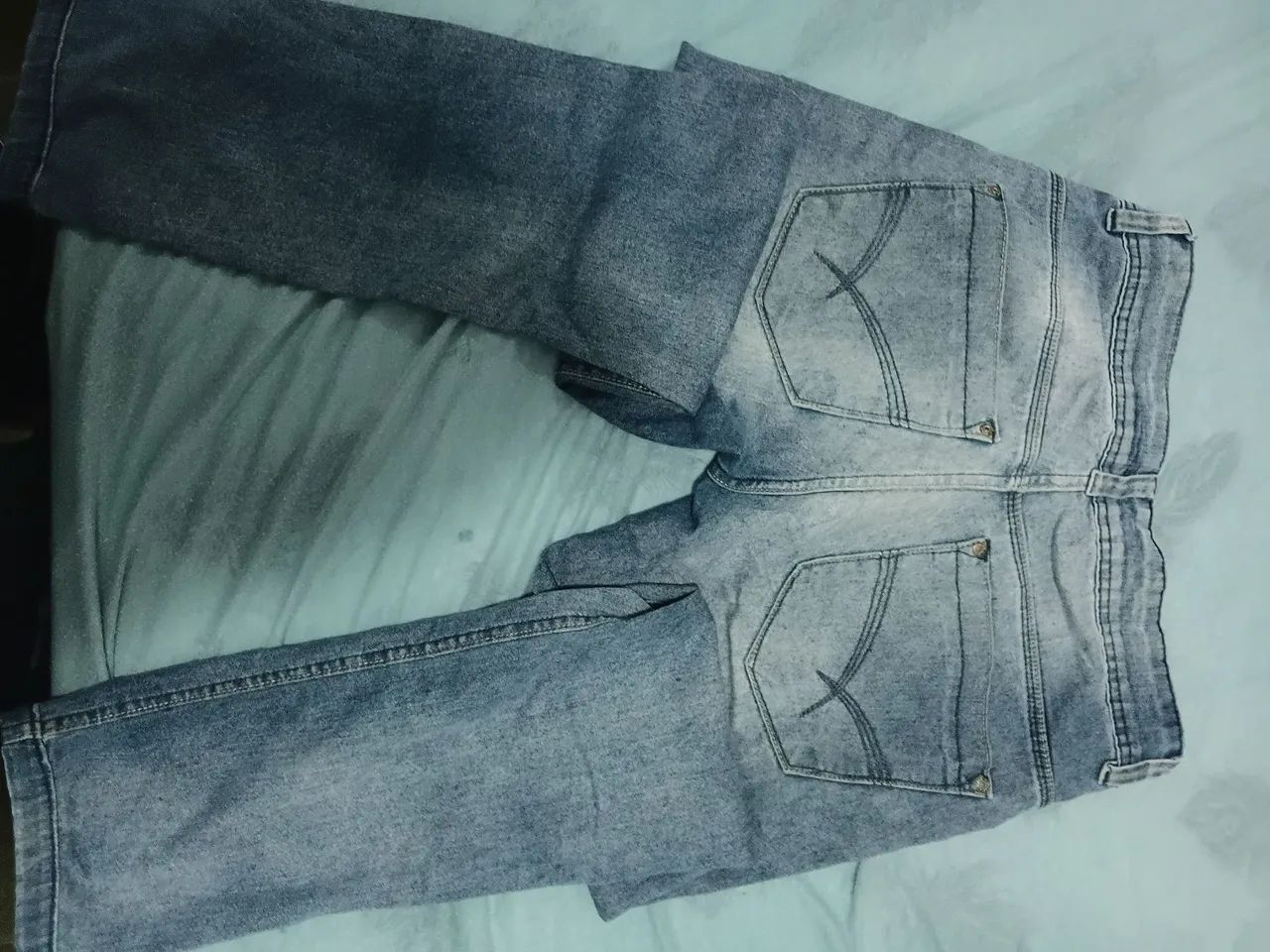 Calça jeans azul reta - Foto 2