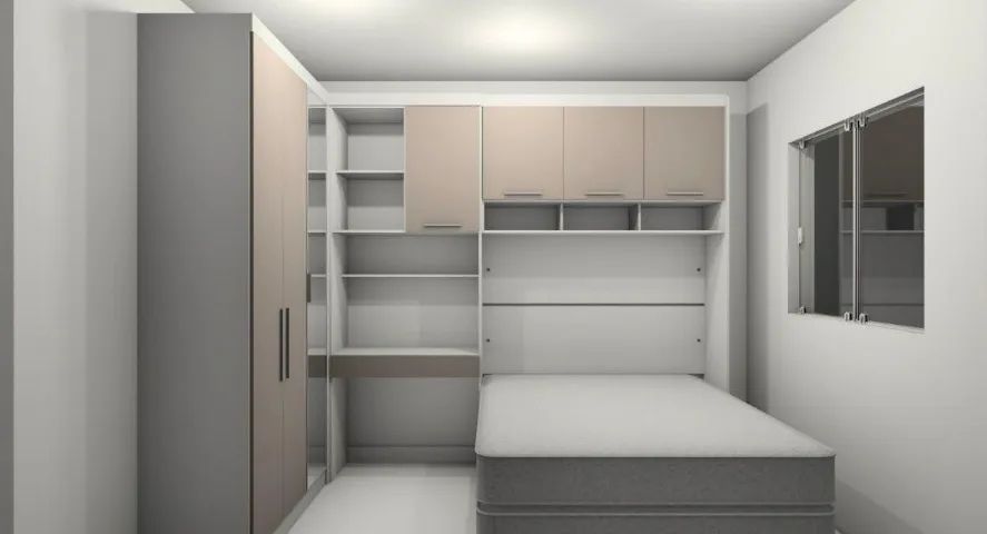 Guarda-roupa com mesa de escritório