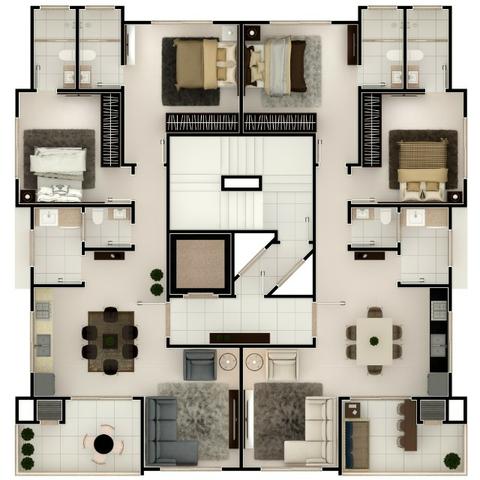 Apartamento meia praia 2 suítes com 2 vagas novo - Foto 19
