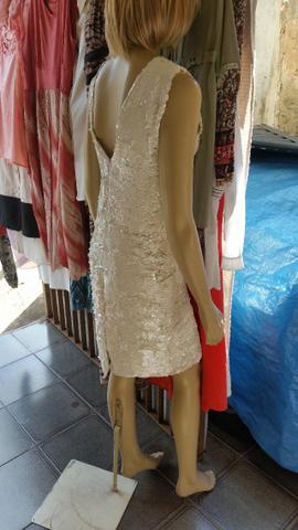 Vestido de Paetê Branco Novo - Foto 4
