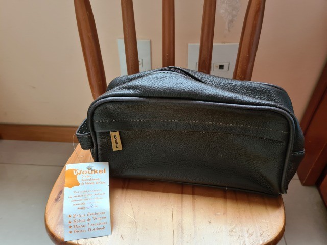 necessaire masculina couro preto