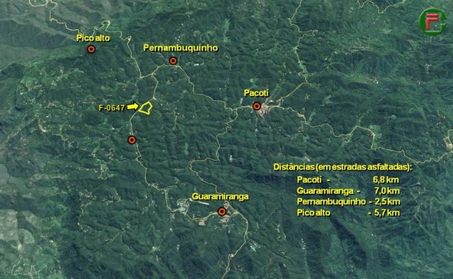 Terreno 10,2Ha em Guaramiranga, margem do asfalto, 7 km da sede do municipio.