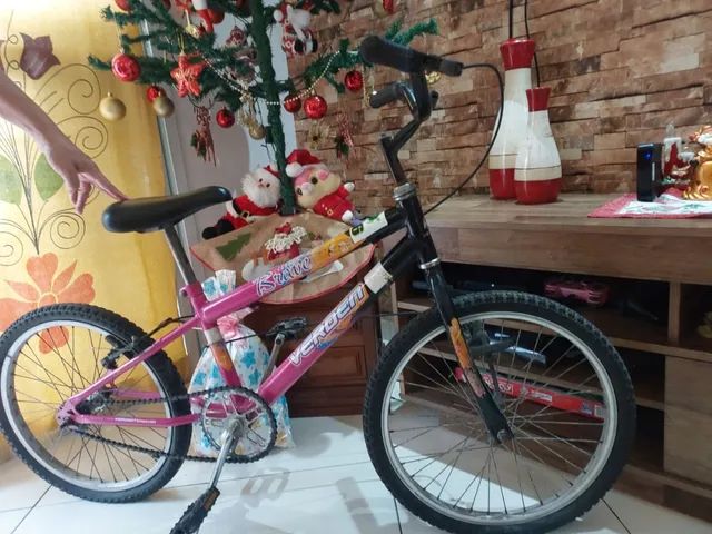 BICICLETA INFANTIL ARO 20 BRAVE BRANCO E ROSA VERDEN BIKES