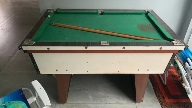 Jogo mesa mini bilhar sinuca snooker 69 x 36 x 19cm completo