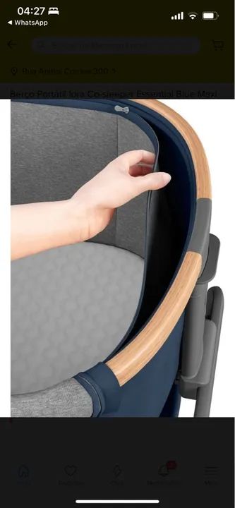 Berço Portátil Co-sleeper Essential Azul Maxi Cosi - Foto 4