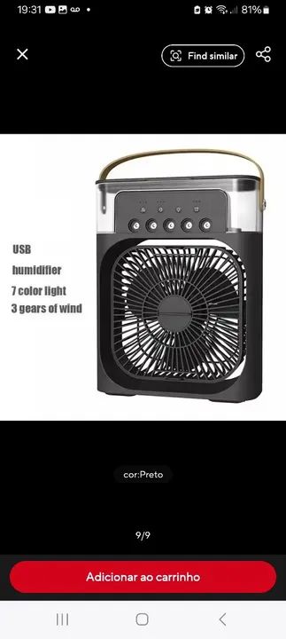 Ventilador e umidificador individual