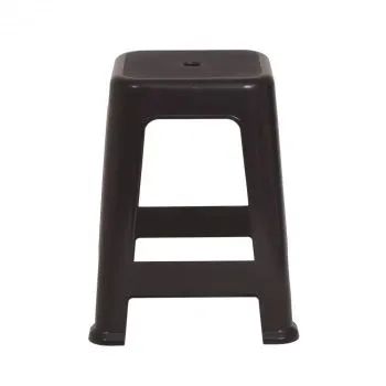 Kit Mesa Plástica Quadrada + 4 Banquetas Preta Suporta 120 Kg - Foto 5
