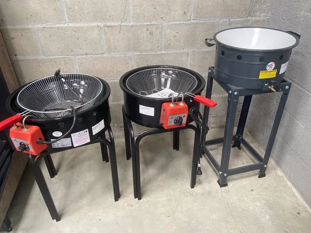 FRITADEIRA TACHO DE MESA 7,5L COM PENEIRA 35CM BACIA ESMALTADA TH.702 - MARCHESONI  - Foto 3