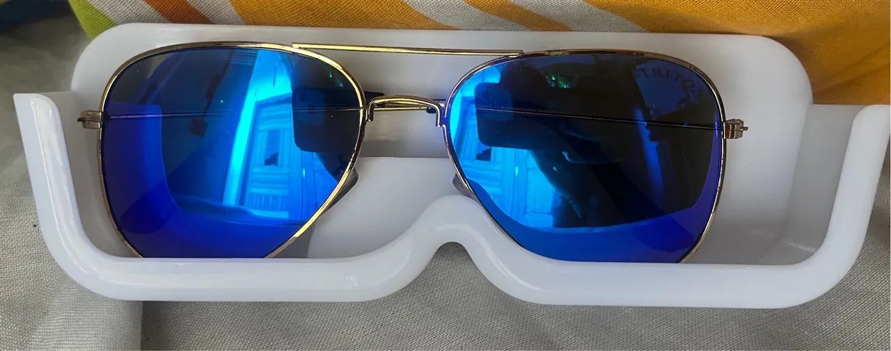 Óculos de Sol Aviador Espelhado Azul - Foto 2