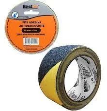 Fita Adesiva Antiderrapante Preta E Amarela 5 Metros