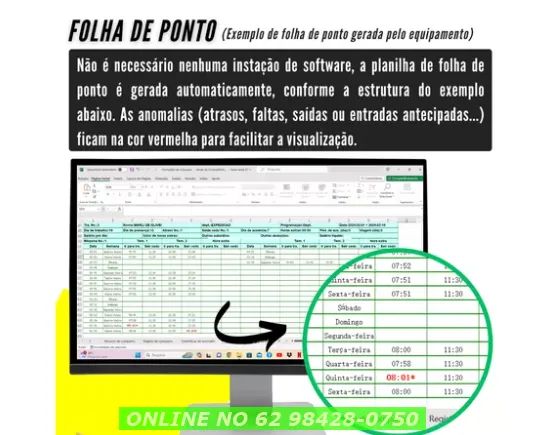 Máquina Ponto Relógio Biométrico Digital Eletrônico Empresa - Foto 5