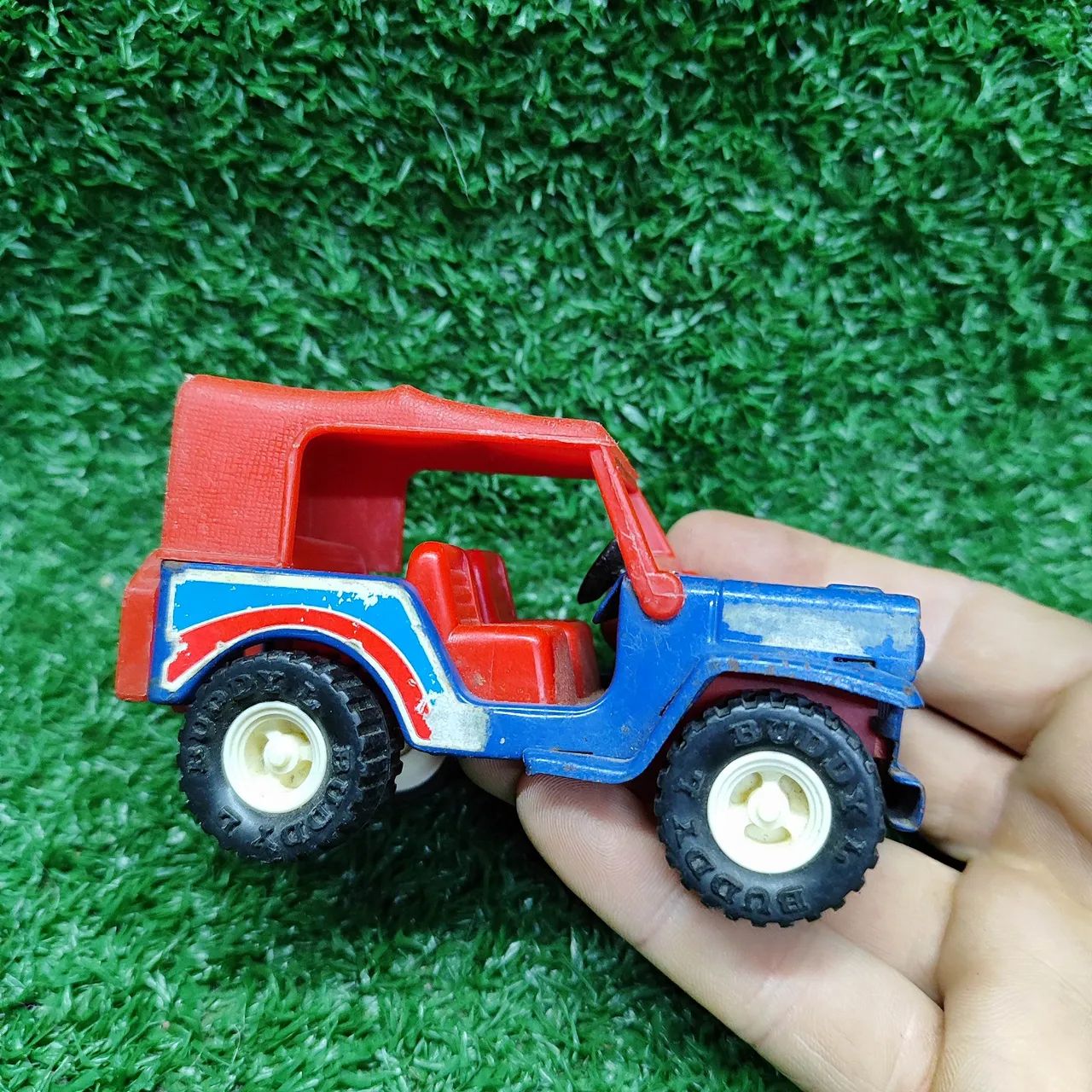 Jeep de lata japonês azul  - Foto 3
