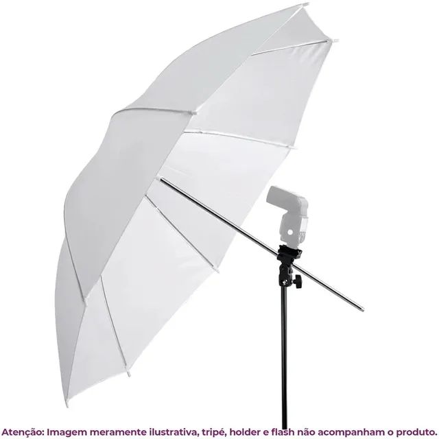 Sombrinha Branca Difusora 109cm Sou Foto - Foto 2