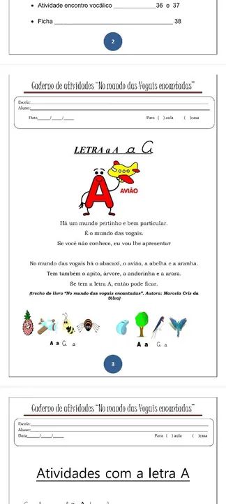 Caderno de atividades - No mundo das Vogais encantadas para imprimir.