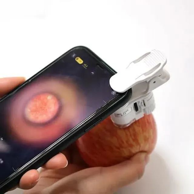 Mini Microscópio Lupa Portátil Câmera Zoom Led 60x para Celular - Foto 2