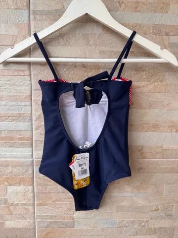 Maiô infantil azul e vermelho, tamanho M. - Foto 3